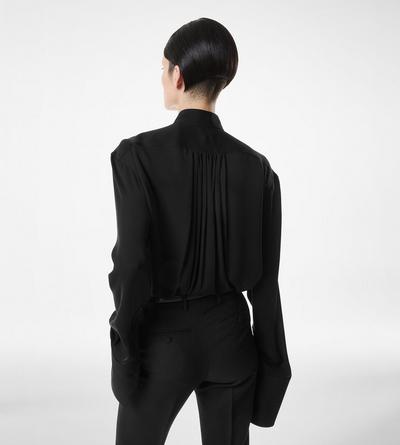 WASHED SILK GEORGETTE LONG SLEEVE BLOUSE image number 4