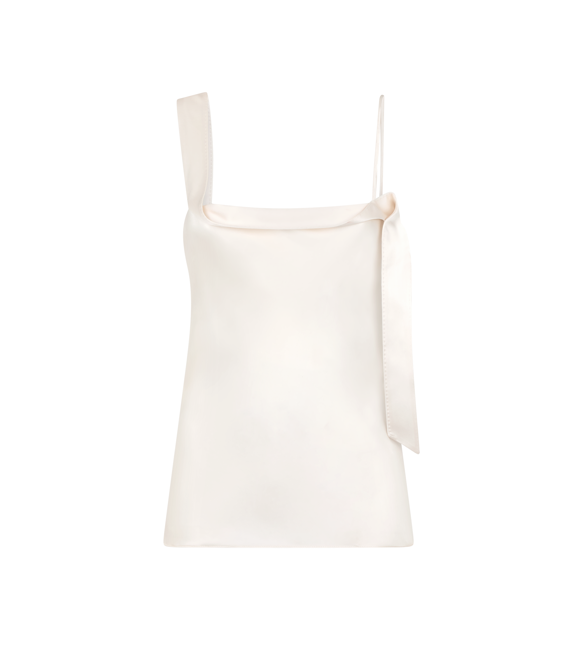 SILK SATIN CAMISOLE TOP WITH TUXEDO BAND