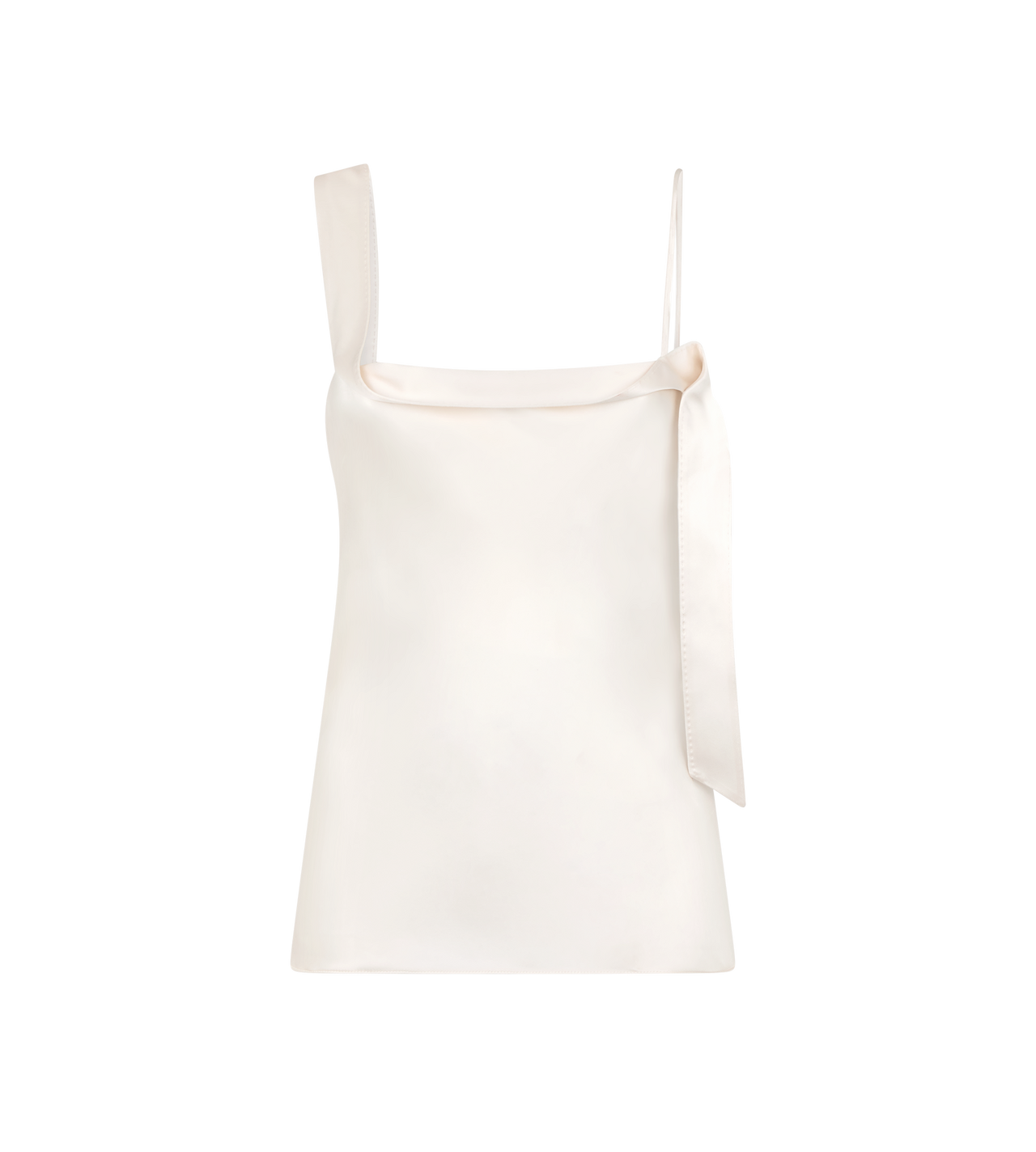 SILK SATIN CAMISOLE TOP WITH TUXEDO BAND image number 0