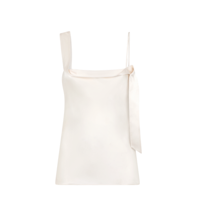 SILK SATIN CAMISOLE TOP WITH TUXEDO BAND image number 0