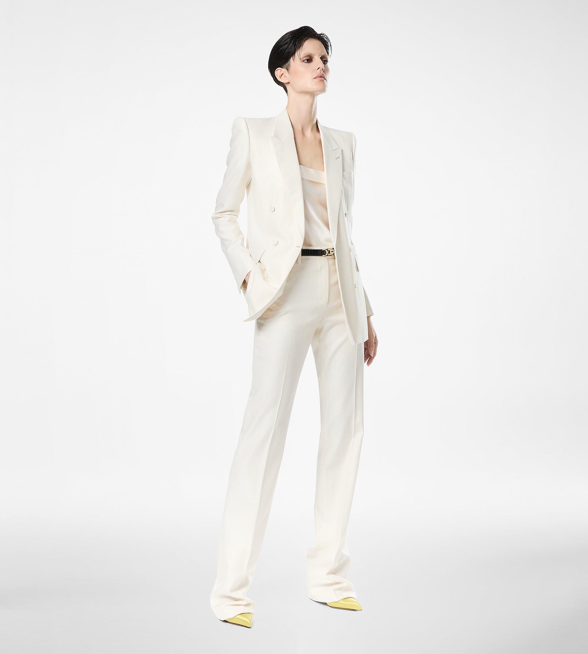 SILK SATIN CAMISOLE TOP WITH TUXEDO BAND