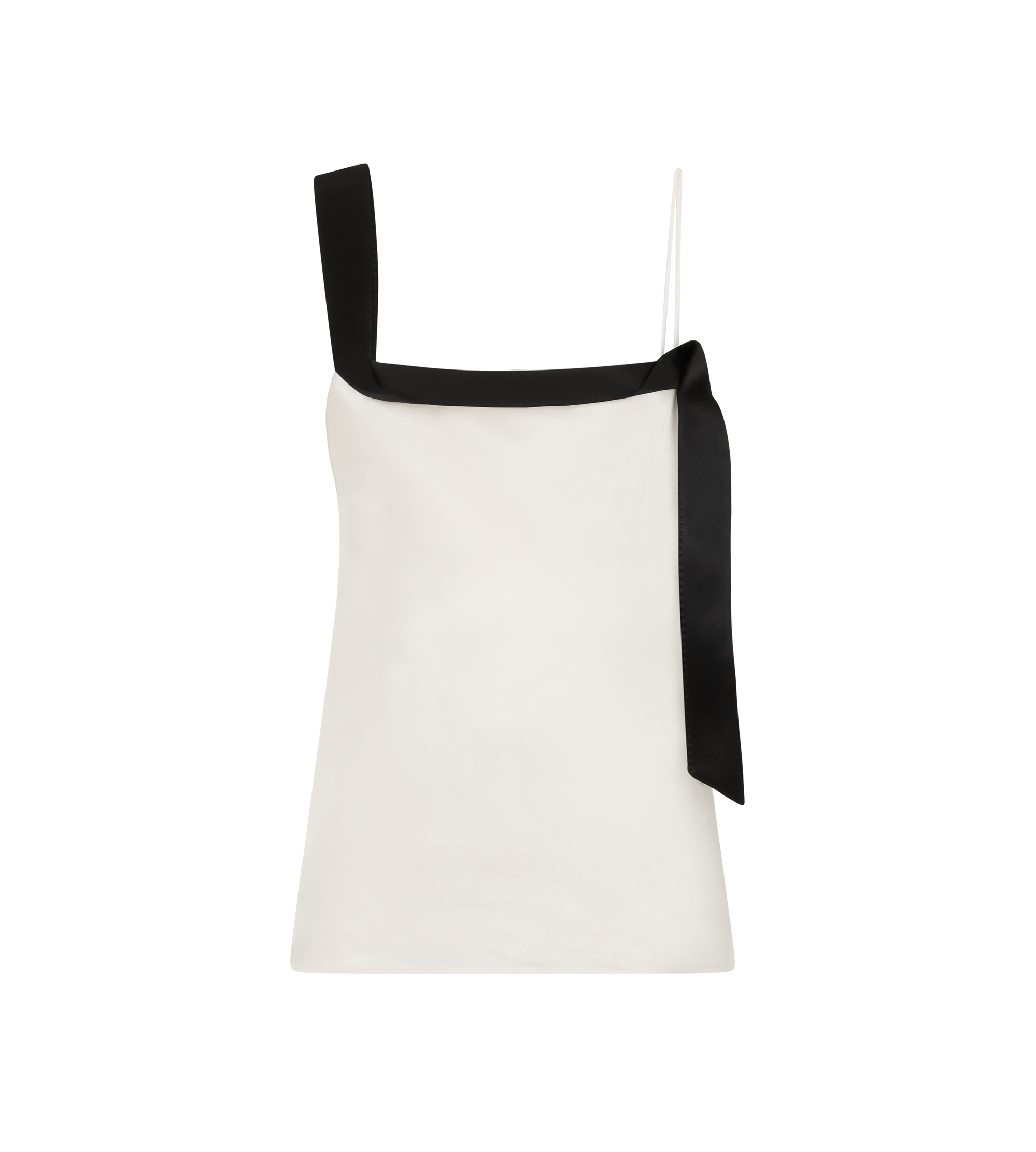 SILK SATIN CAMISOLE TOP WITH TUXEDO BAND