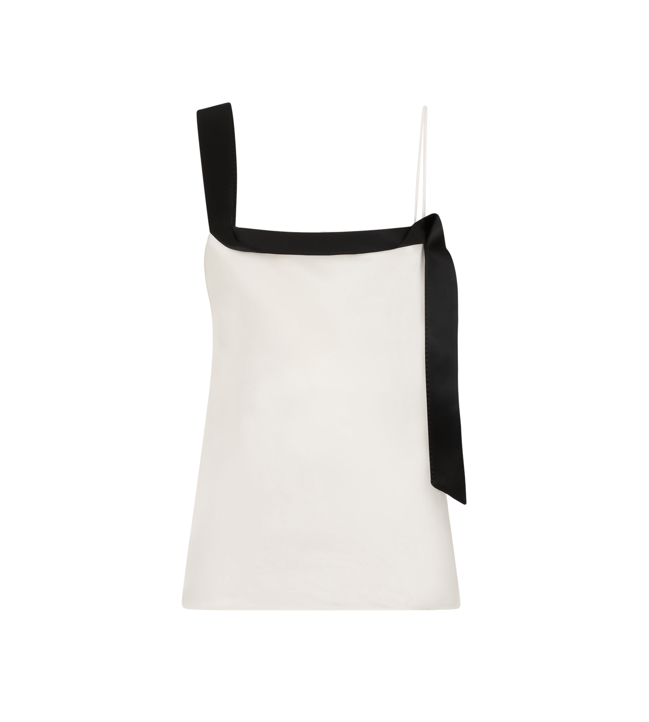 SILK SATIN CAMISOLE TOP WITH TUXEDO BAND image number 0