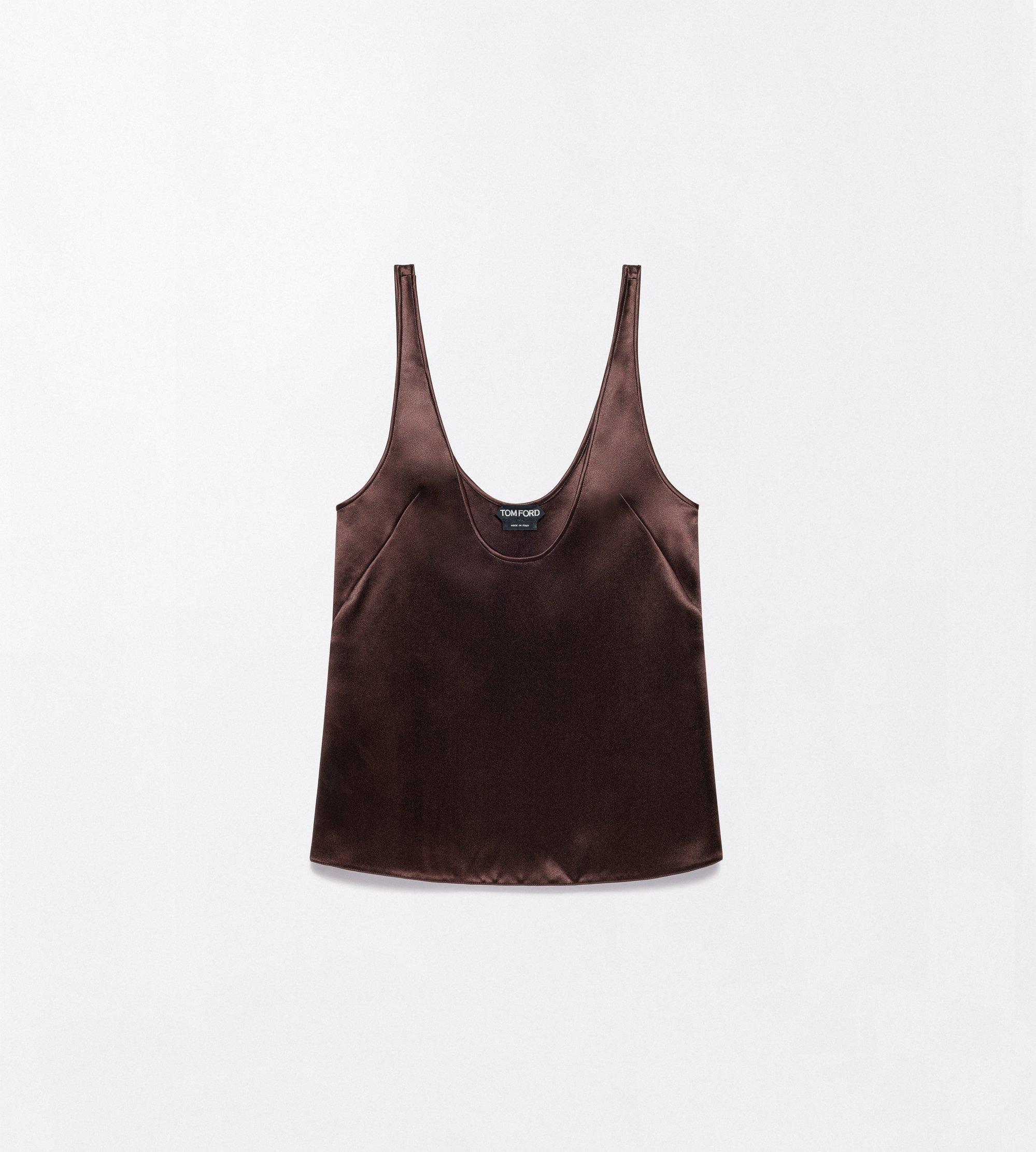 SILK SATIN LOW NECK TANK TOP