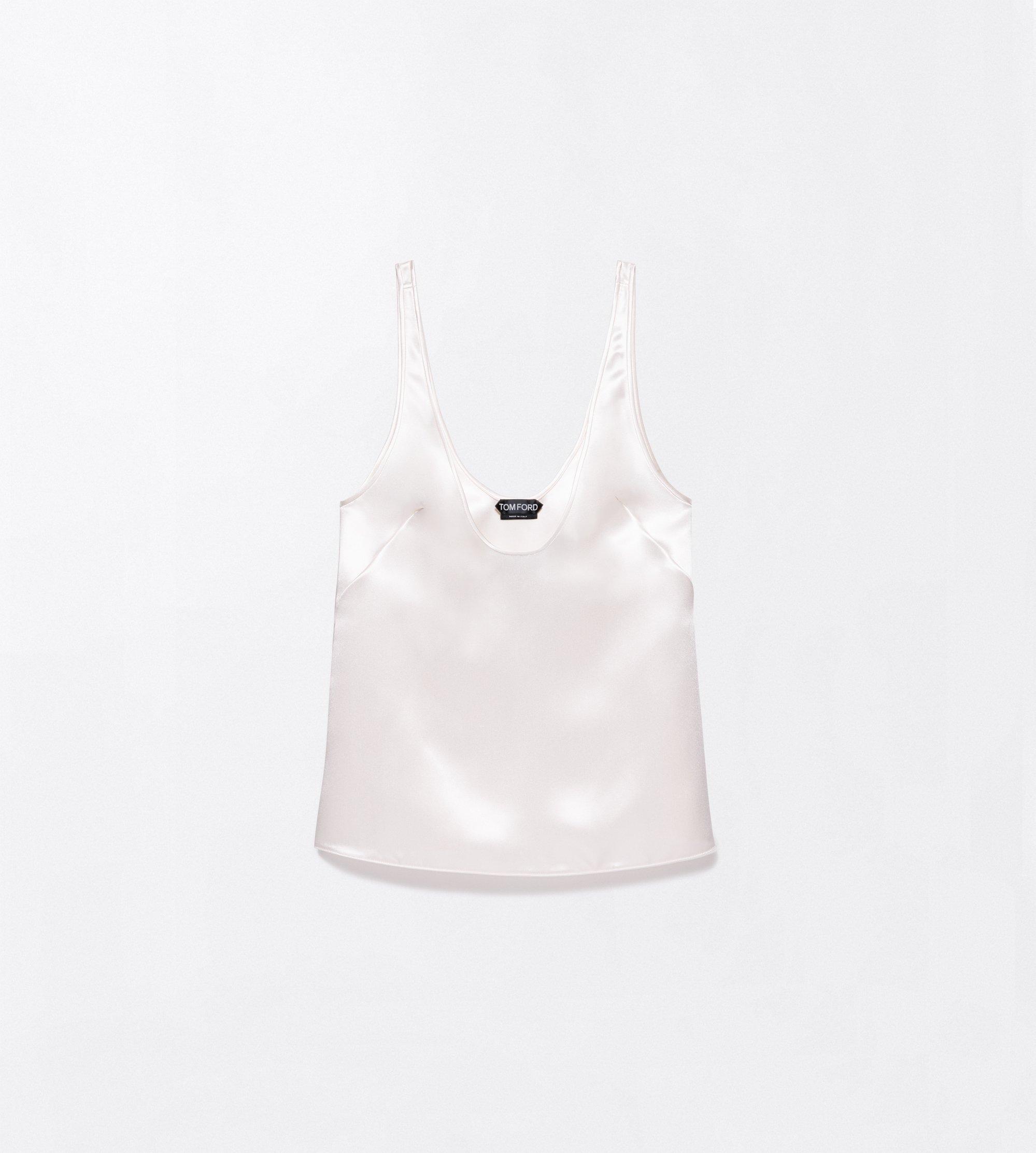 SILK SATIN LOW NECK TANK TOP