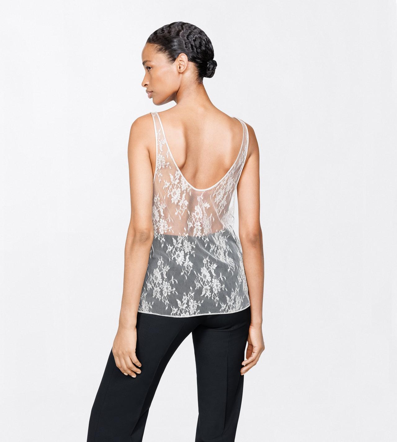TOM FORD LACE SILVER FLORAL LAME LACE LACE LOW NECK TANK TOP