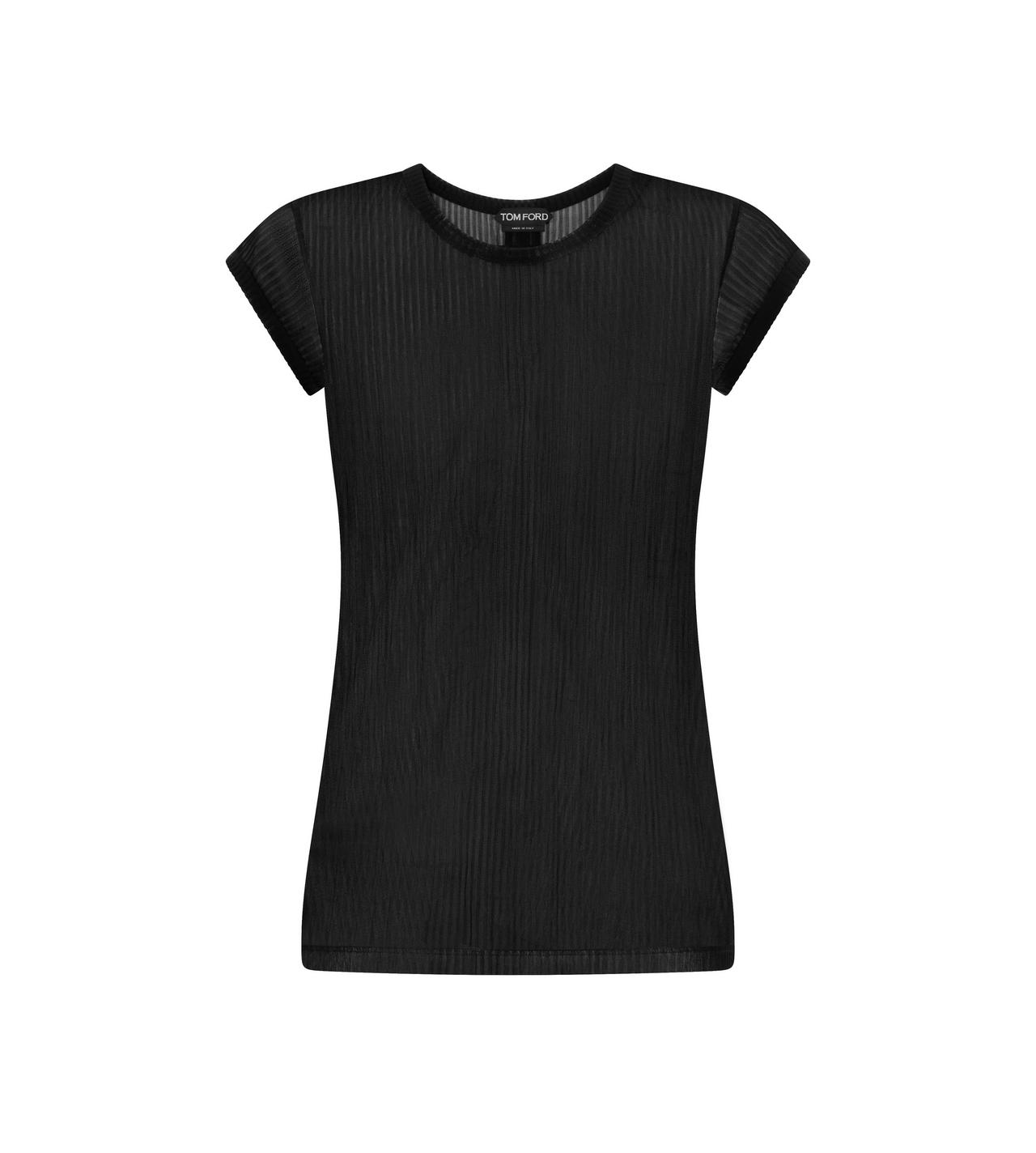 TRANSPARENT RIB JERSEY FITTED T-SHIRT image number 0