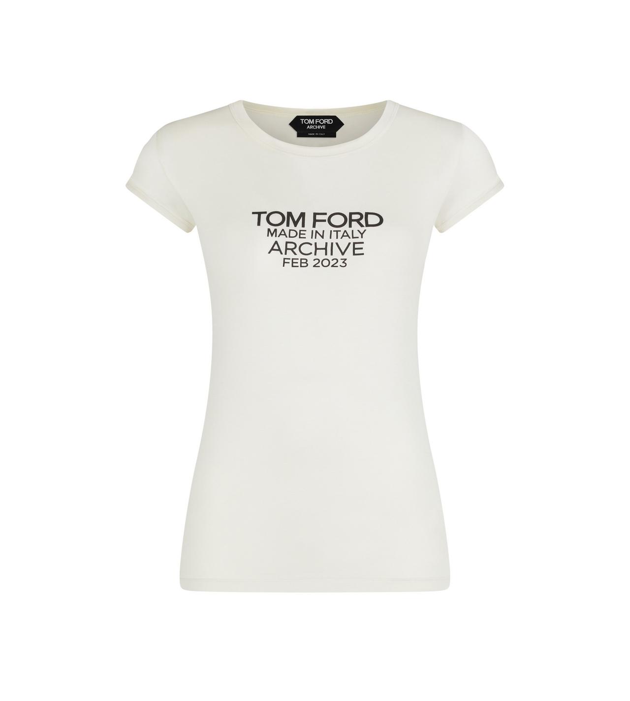 SILK JERSEY FITTED T-SHIRT WITH TOM FORD ARCHIVE LOGO image number 0