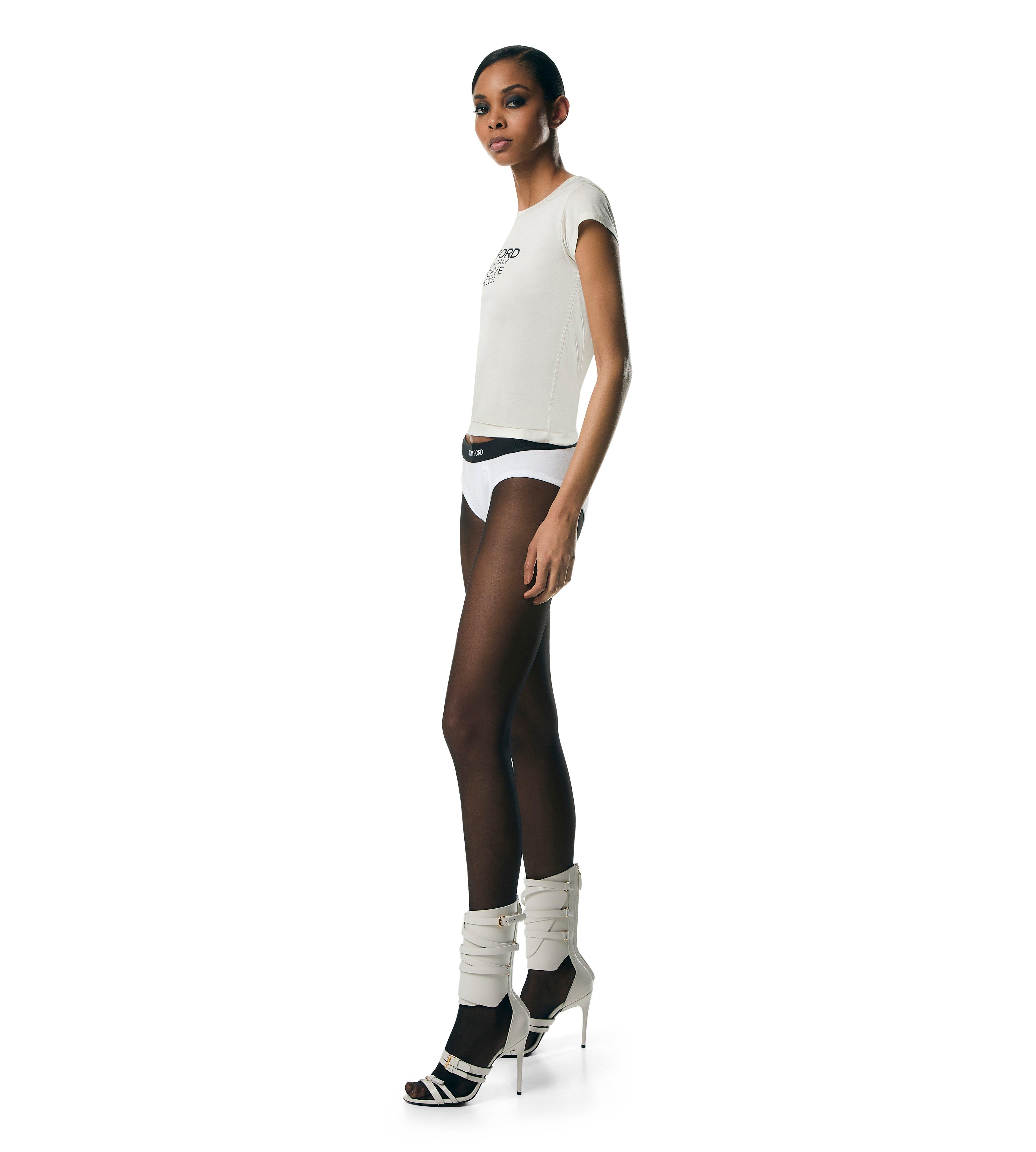 SILK JERSEY FITTED T-SHIRT WITH TOM FORD ARCHIVE LOGO