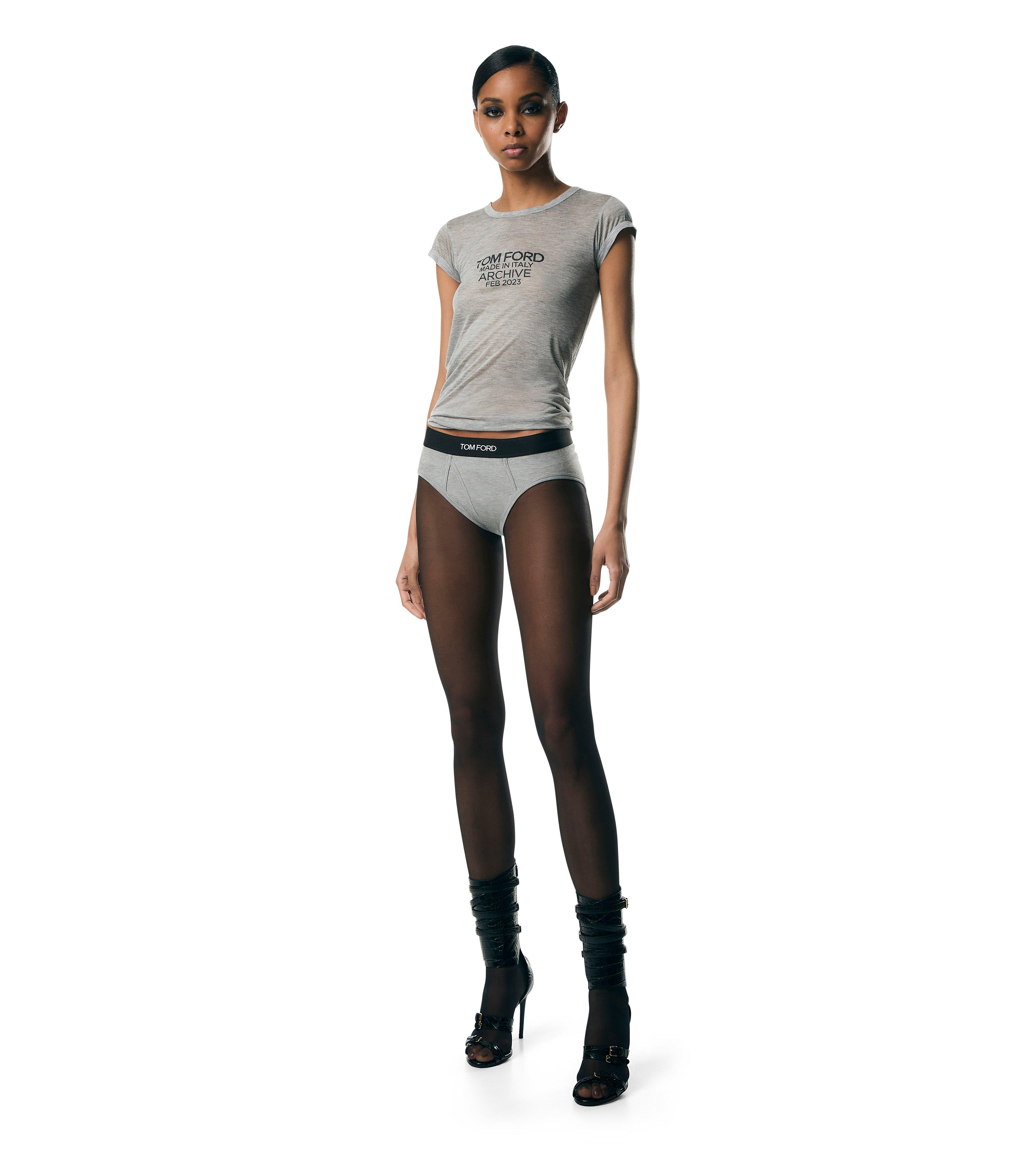 SILK JERSEY FITTED T-SHIRT WITH TOM FORD ARCHIVE LOGO