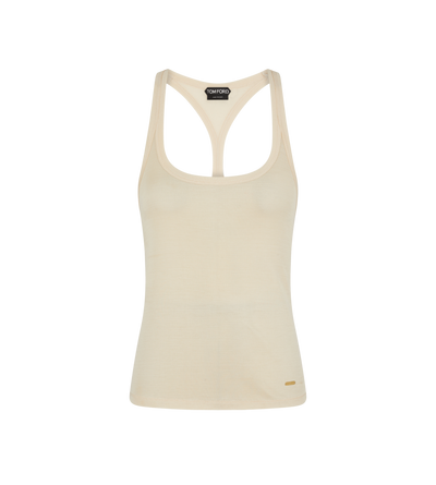 MICRO-RIB SILK JERSEY RACERBACK TANK TOP image number 0