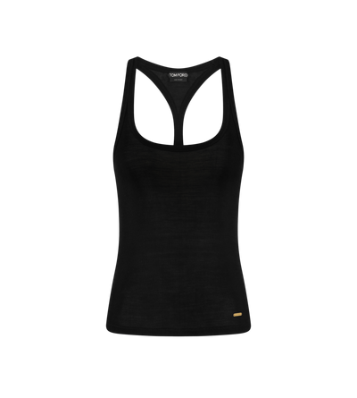 MICRO-RIB SILK JERSEY RACERBACK TANK TOP image number 0