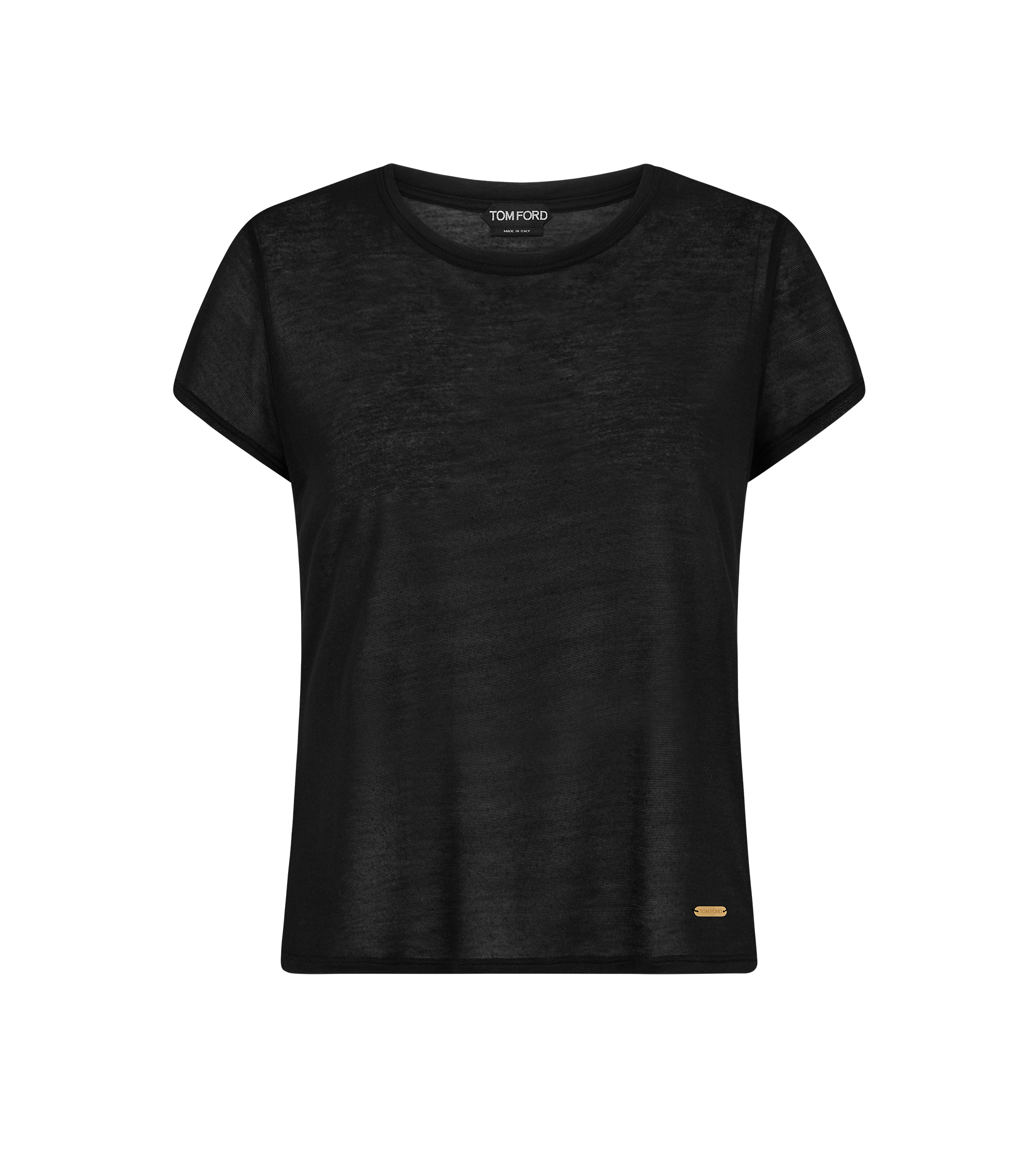 CREWNECK T-SHIRT WITH TOM FORD METAL PLAQUE
