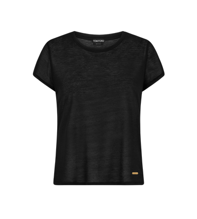 CREWNECK T-SHIRT WITH TOM FORD METAL PLAQUE