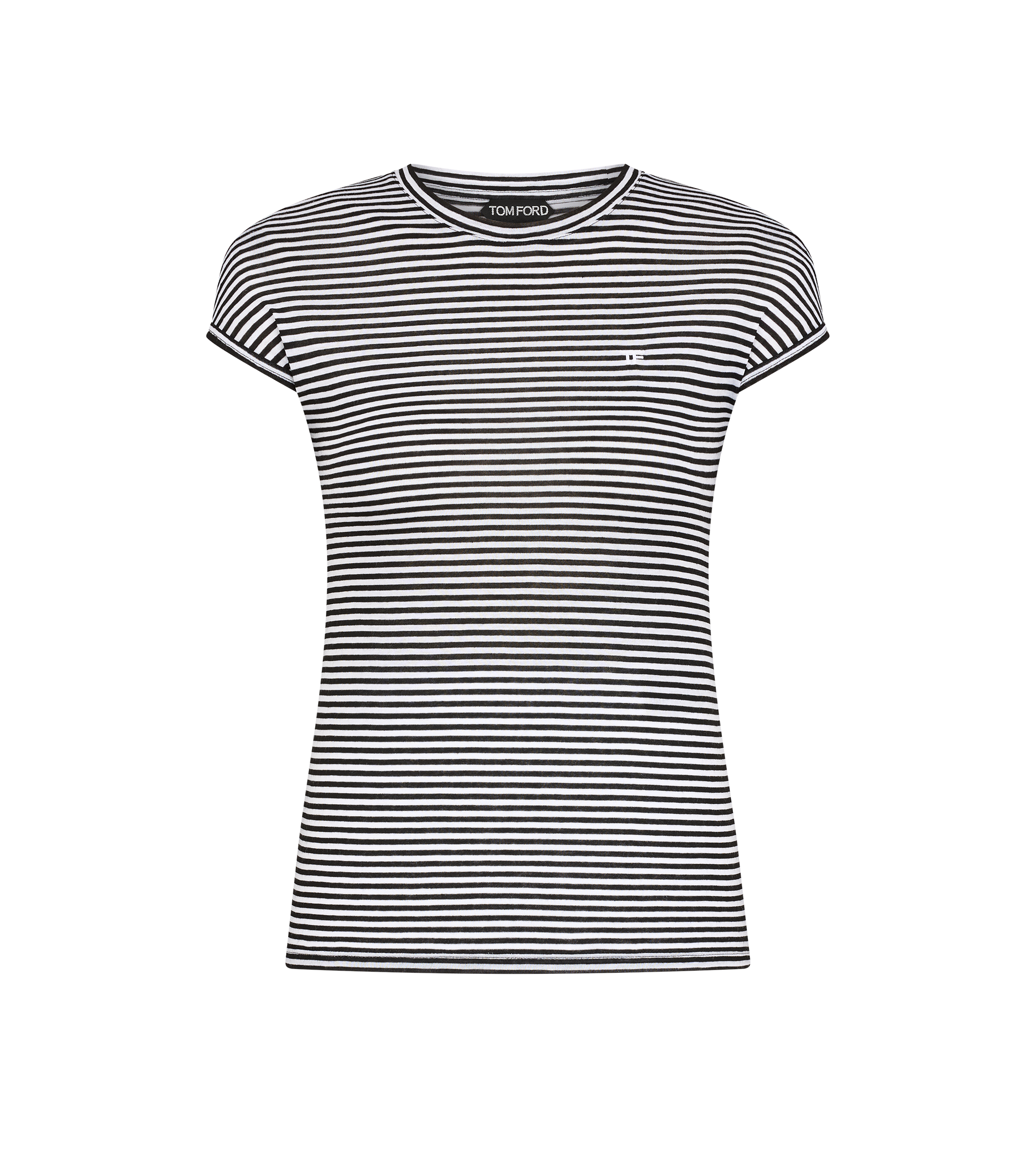 STRIPED T-SHIRT WITH TONAL TF EMBROIDERED LOGO