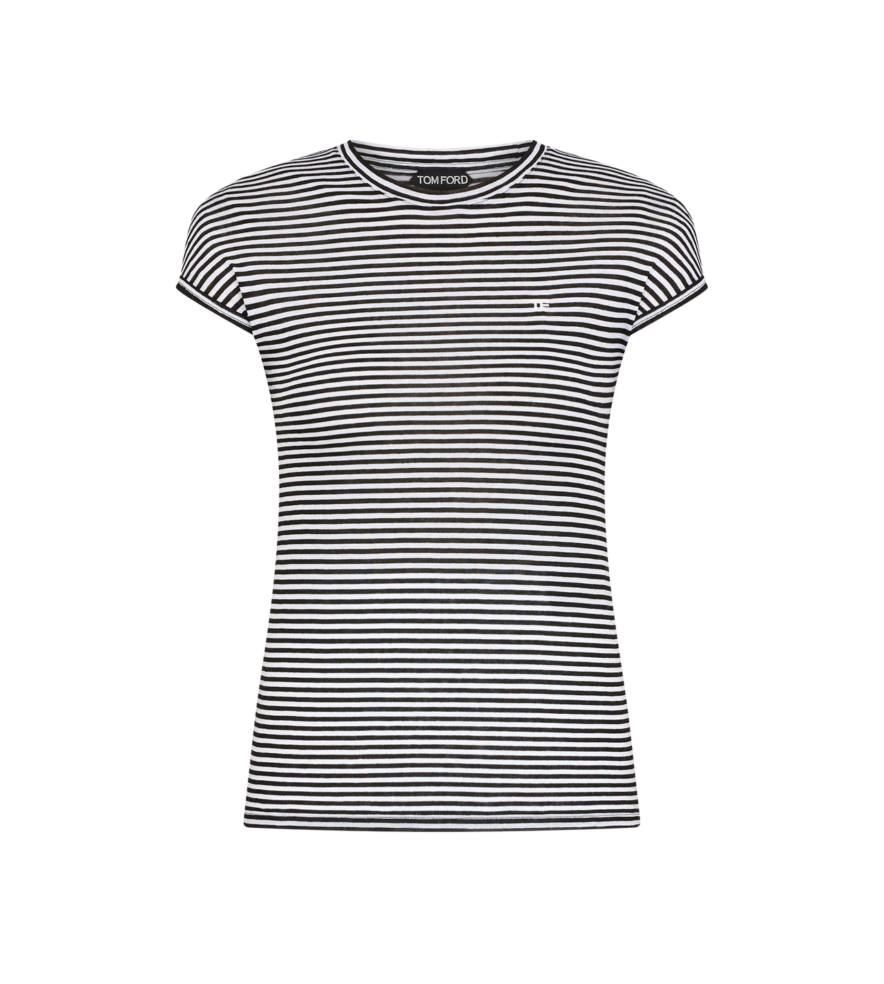 STRIPED T-SHIRT WITH TONAL TF EMBROIDERED LOGO image number 0