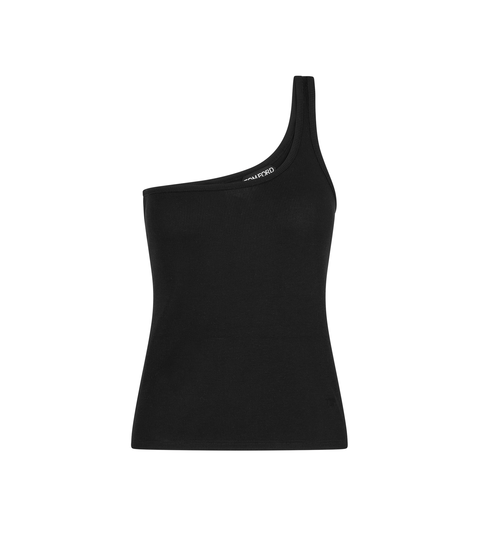 SILK BLEND RIB JERSEY ONE SHOULDER TOP