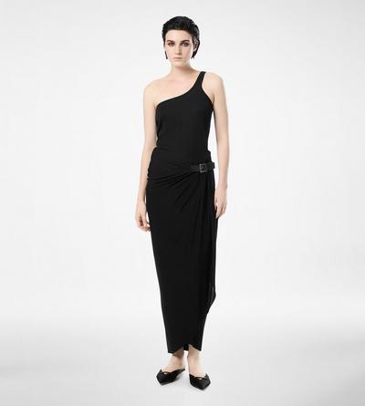 SILK BLEND RIB JERSEY ONE SHOULDER TOP image number 2