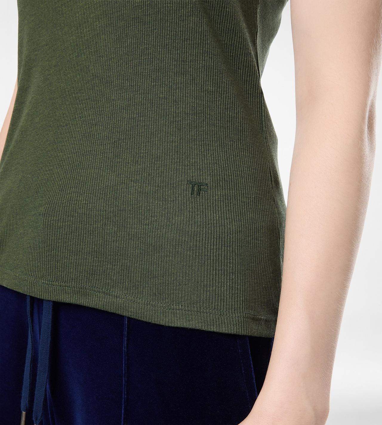 SILK BLEND RIB JERSEY TANK TOP WITH TONAL TF EMBROIDERED LOGO image number 1