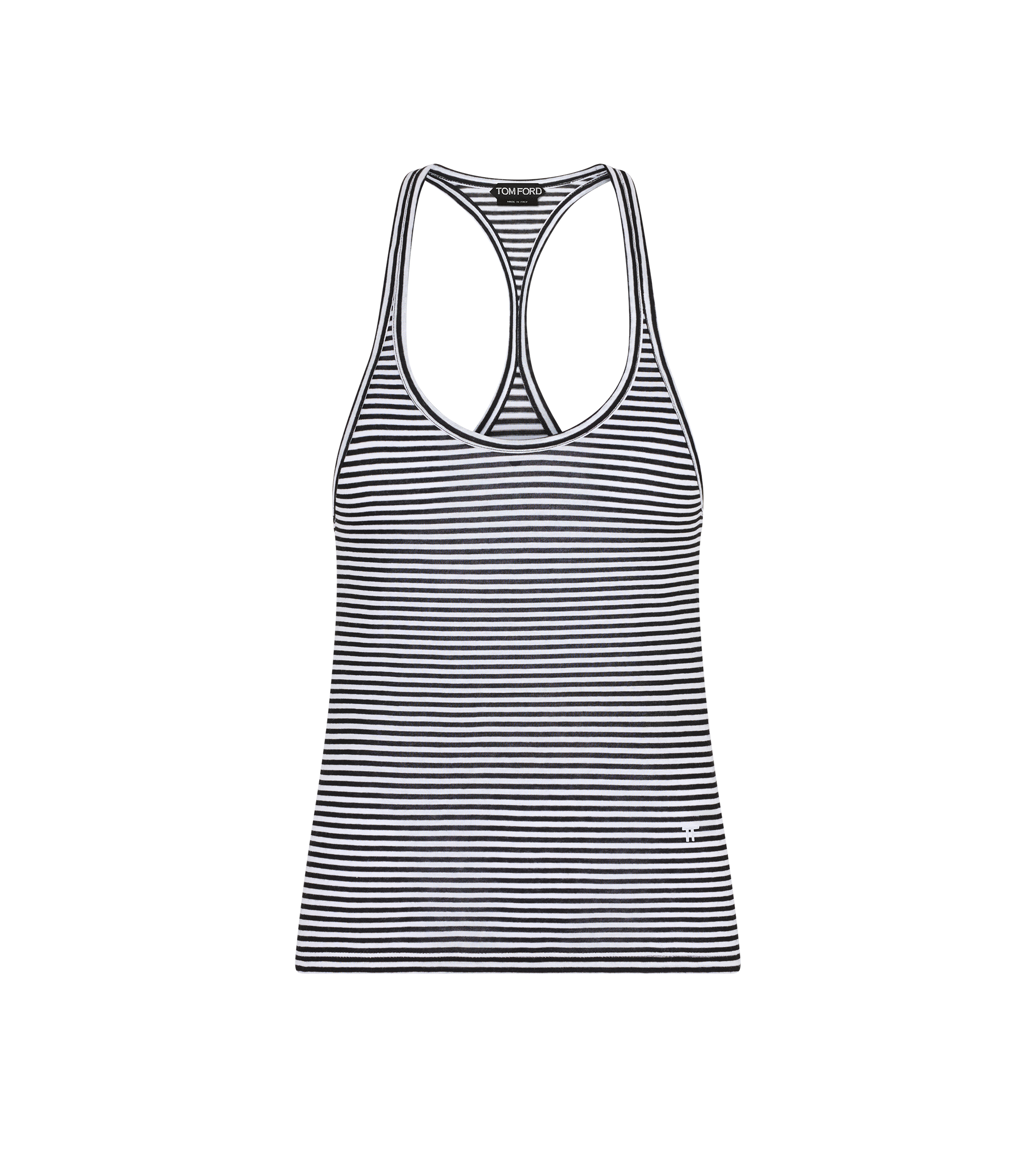 STRIPED TANK TOP WITH TONAL TF EMBROIDERED LOGO