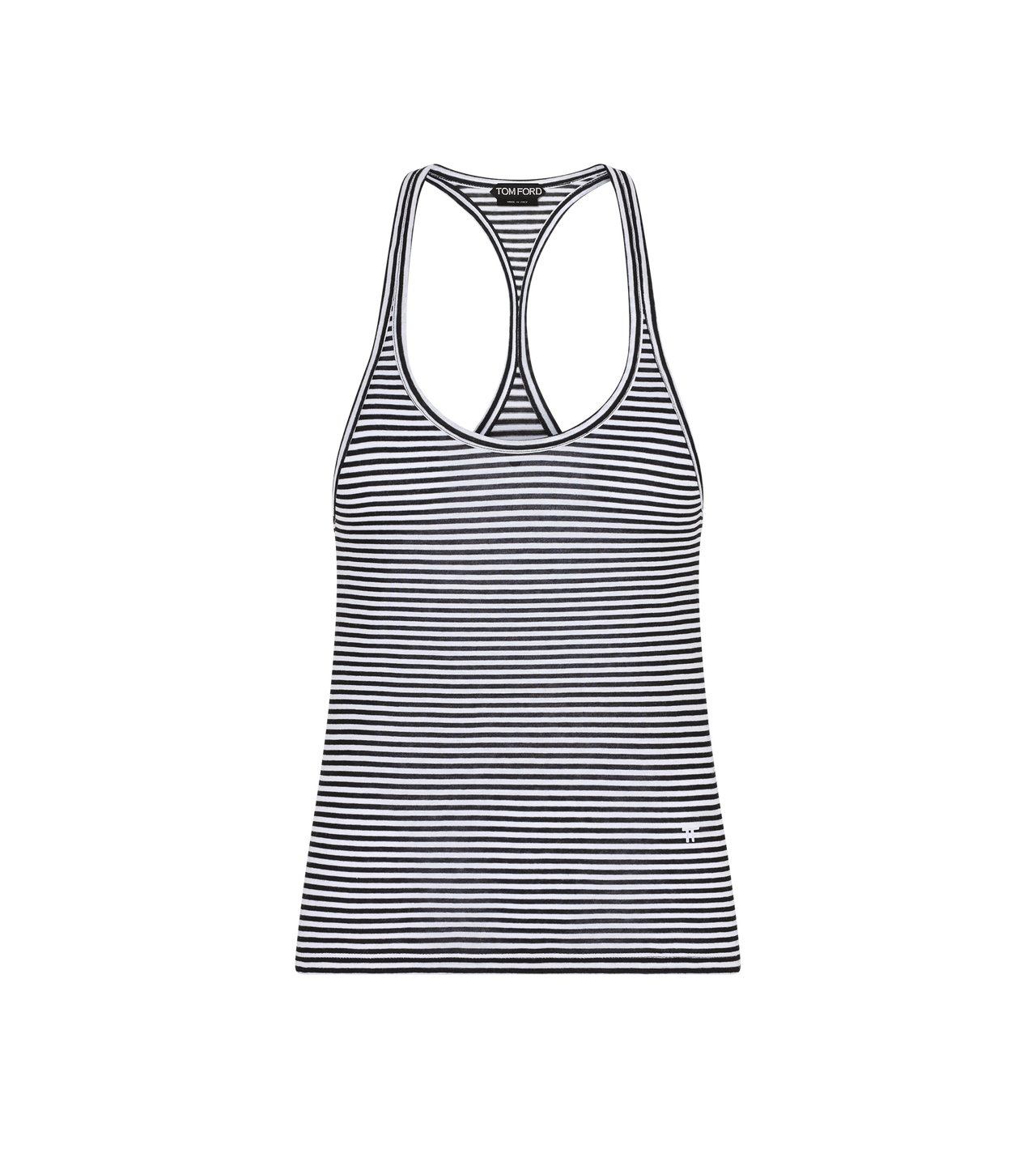 STRIPED TANK TOP WITH TONAL TF EMBROIDERED LOGO image number 0