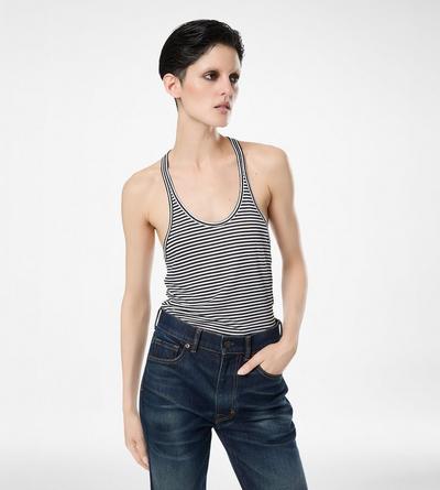 STRIPED TANK TOP WITH TONAL TF EMBROIDERED LOGO image number 3