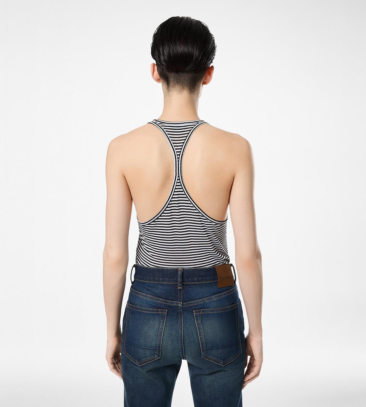 STRIPED TANK TOP WITH TONAL TF EMBROIDERED LOGO image number 4