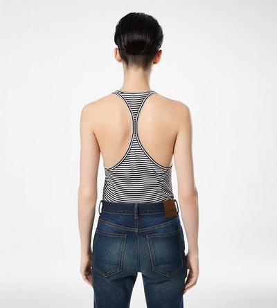 STRIPED TANK TOP WITH TONAL TF EMBROIDERED LOGO image number 4