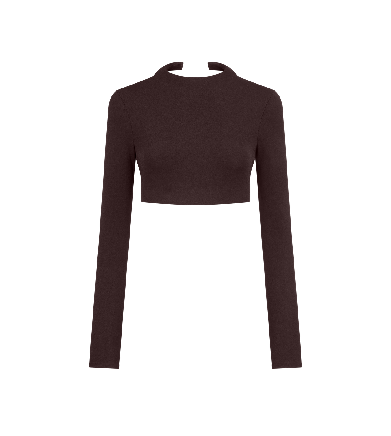 IMPOSSIBLE BACKLESS LONG SLEEVE CROPPED TOP image number 0