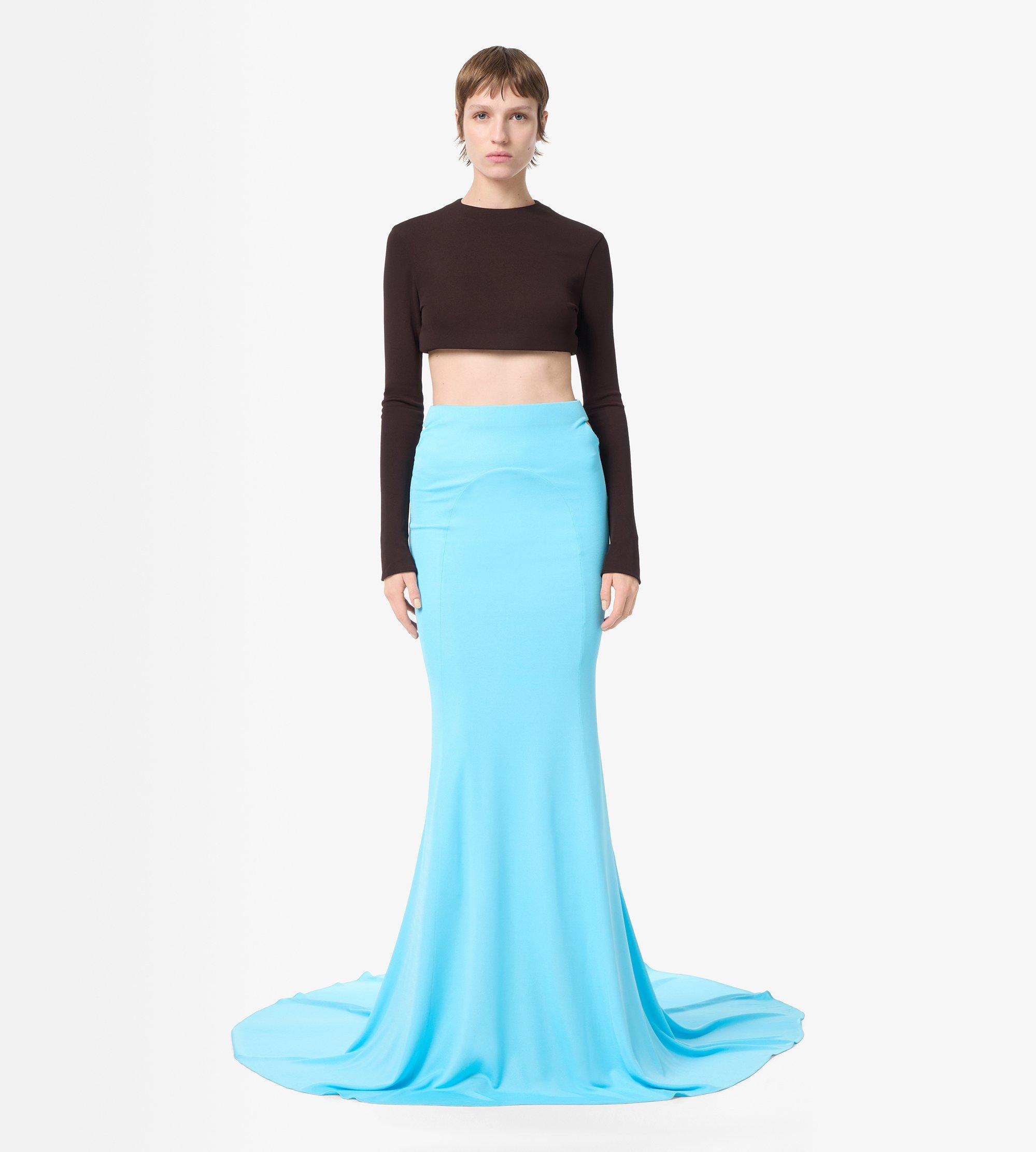 IMPOSSIBLE BACKLESS LONG SLEEVE CROPPED TOP