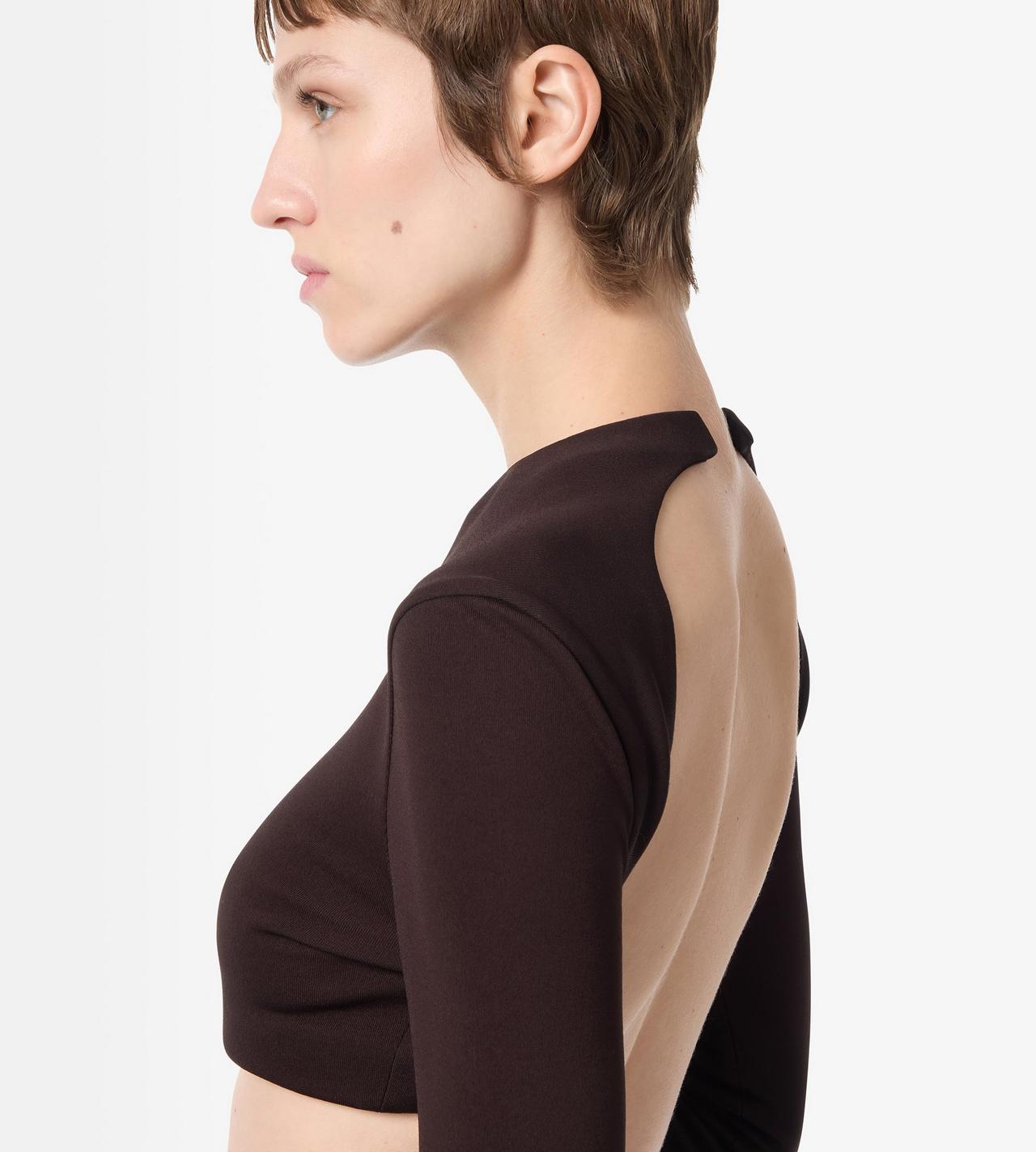 IMPOSSIBLE BACKLESS LONG SLEEVE CROPPED TOP image number 1