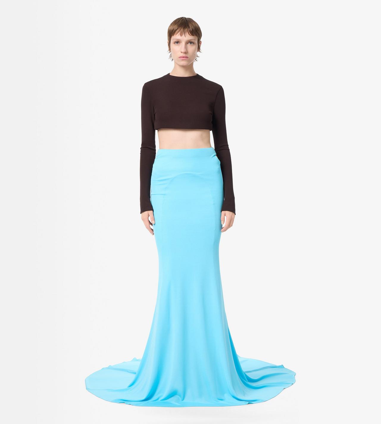 IMPOSSIBLE BACKLESS LONG SLEEVE CROPPED TOP image number 2