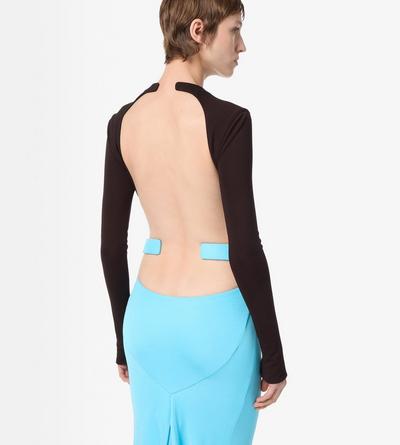 IMPOSSIBLE BACKLESS LONG SLEEVE CROPPED TOP image number 3