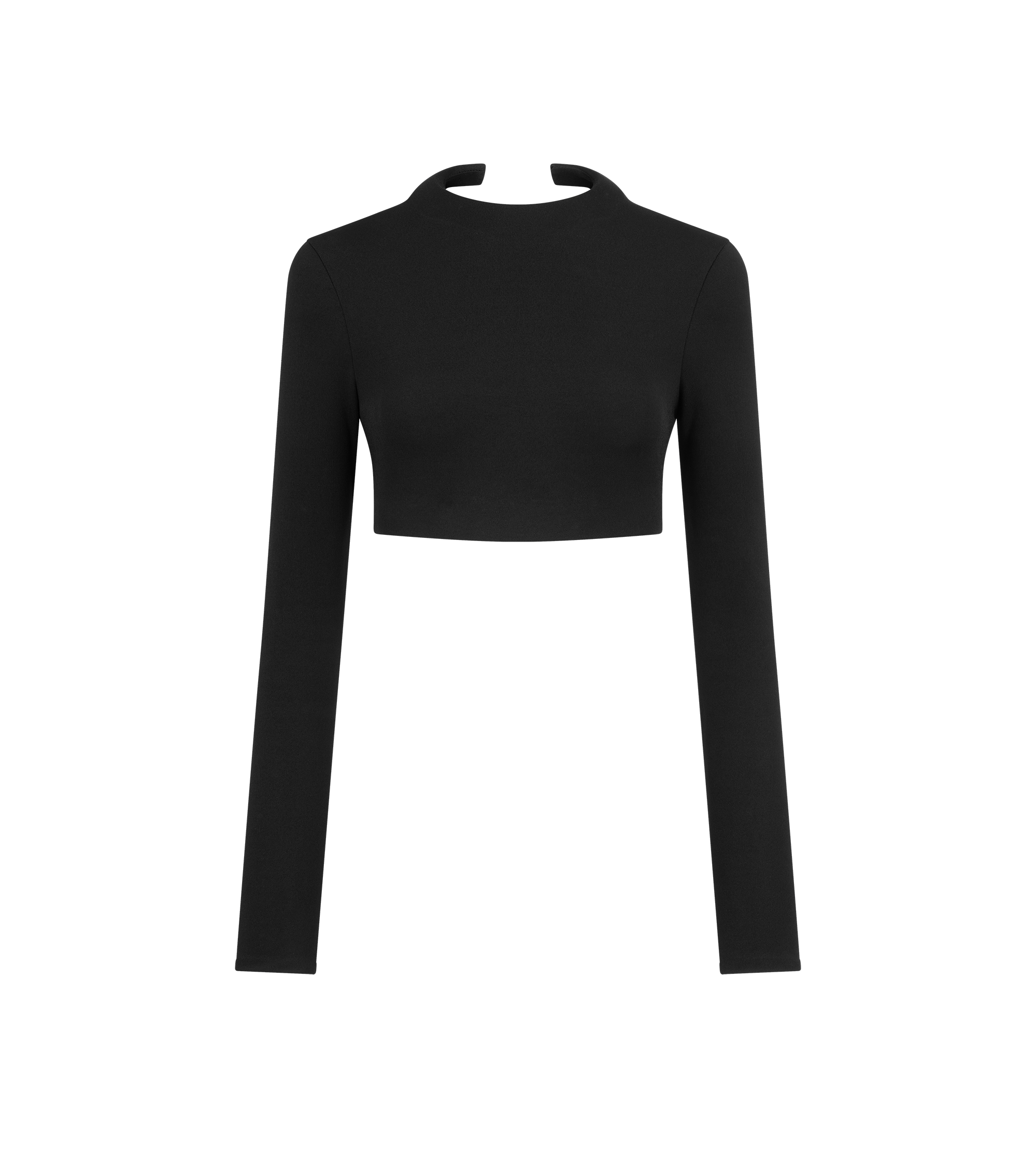 IMPOSSIBLE BACKLESS LONG SLEEVE CROPPED TOP