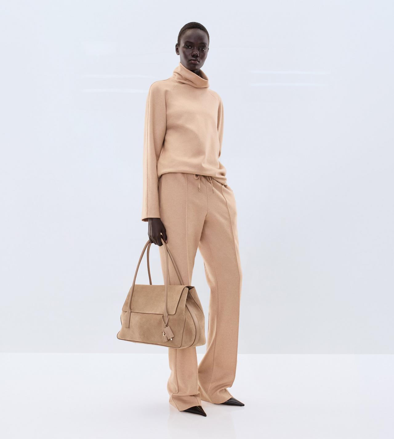 TOM FORD CASHMERE CUBAN SAND PURE CASHMERE JERSEY LONG SLEEVE TOP