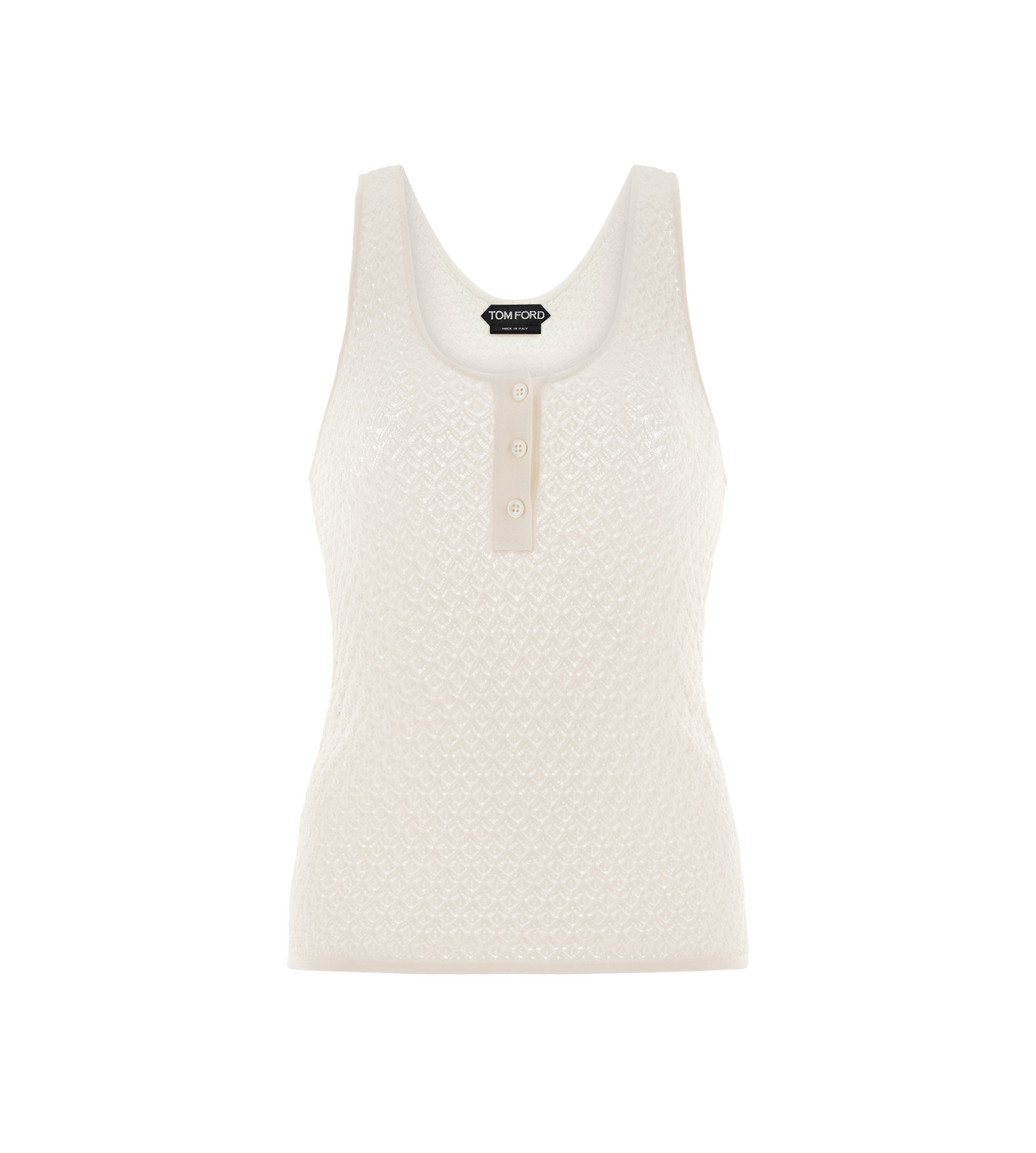 OPENWORK STRETCH VISCOSE KNIT TANK TOP image number 0