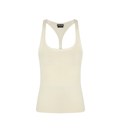 FULL NEEDLE FINE CASHMERE SILK  KNIT TANK TOP image number 0