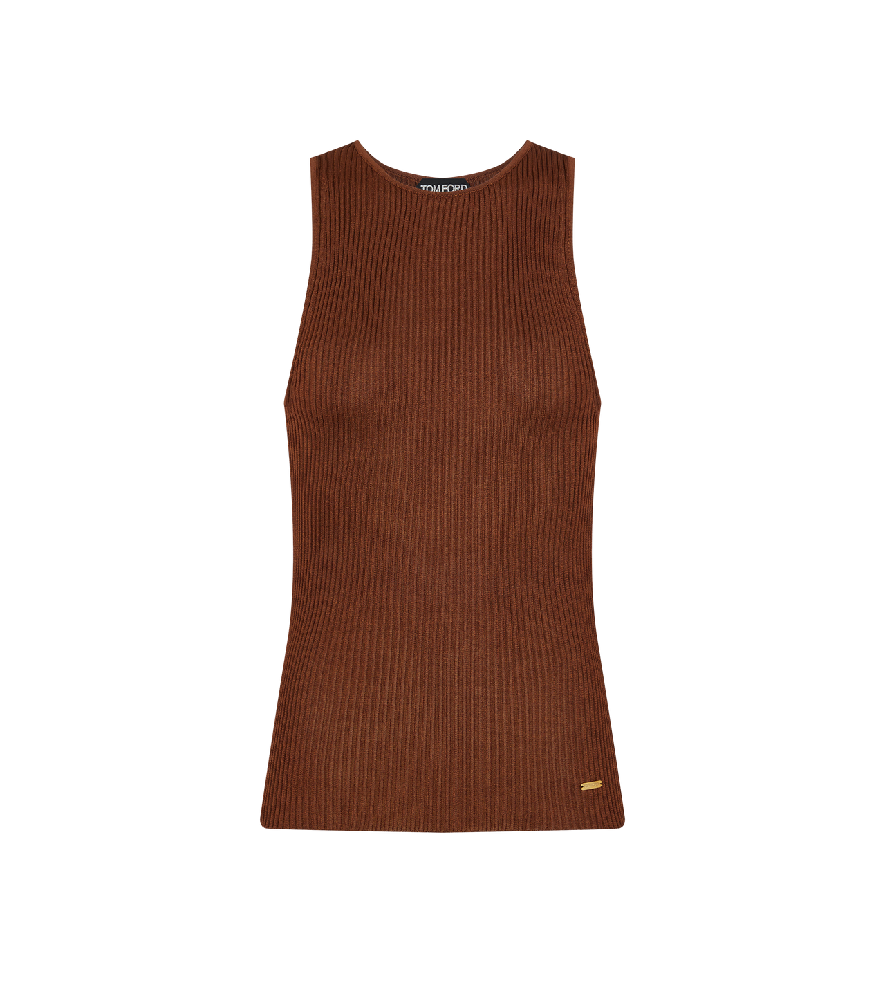 SHINY VISCOSE RIB KNIT TANK TOP image number 0