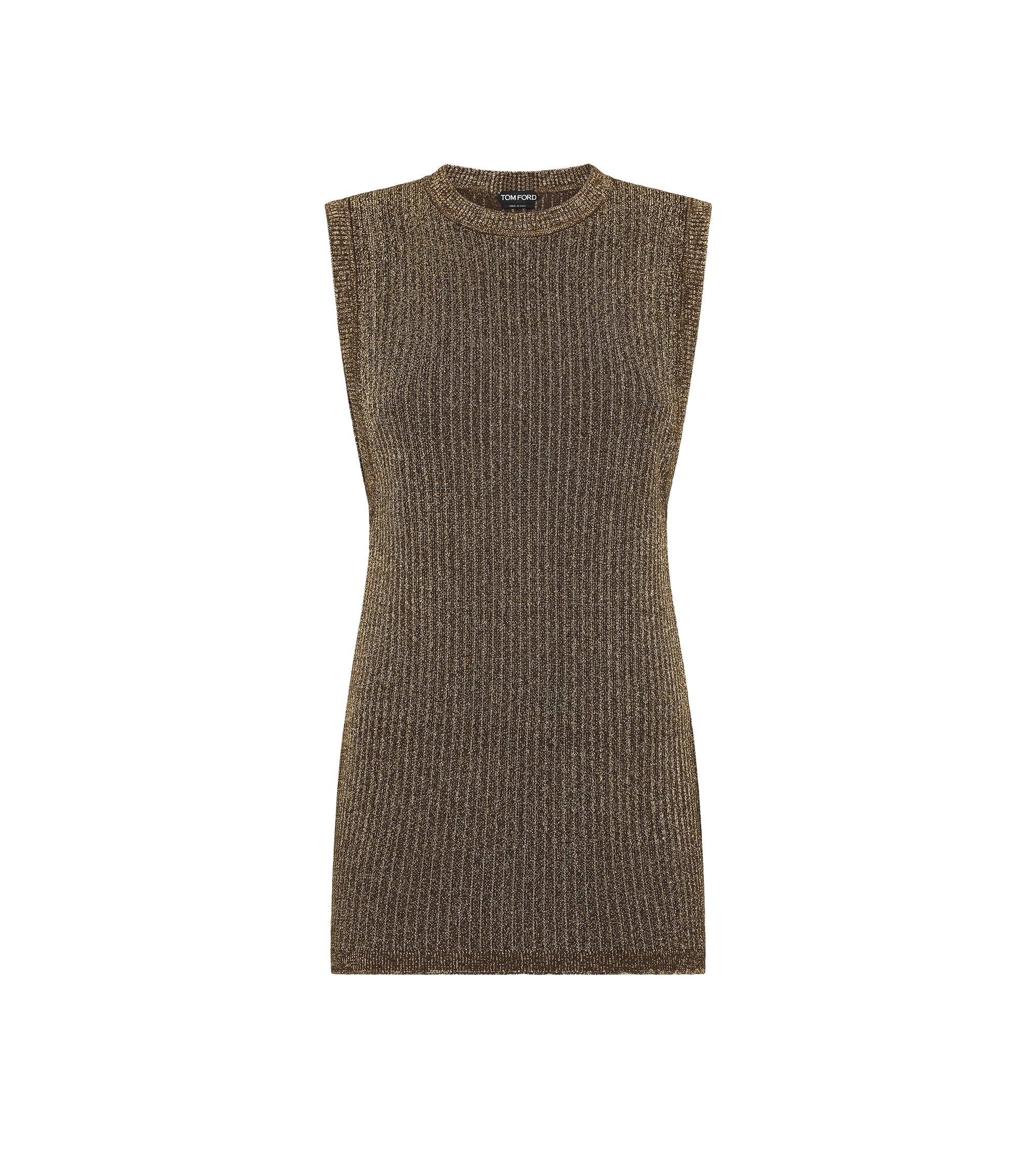 SLEEVELESS CREWNECK KNIT WITH SIDE SLITS | Tom Ford Fashion