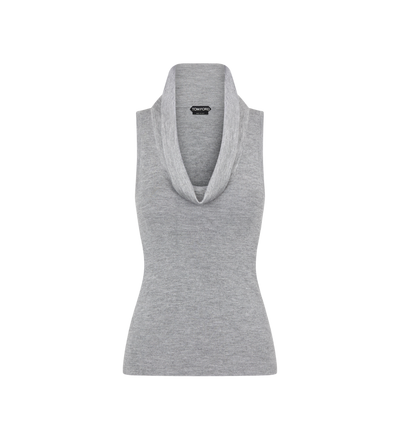 SLEEVELESS COWL COLLAR TOP