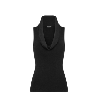 SLEEVELESS COWL COLLAR TOP