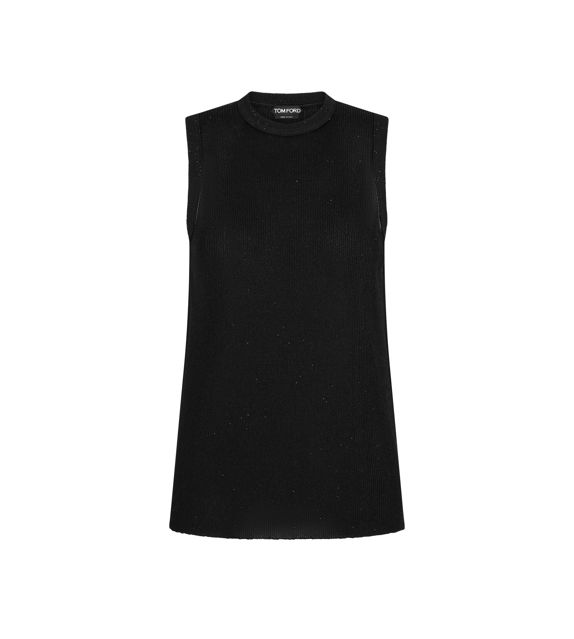 MICRO SEQUINS EMBELLISHED RIB RELAXED TANK