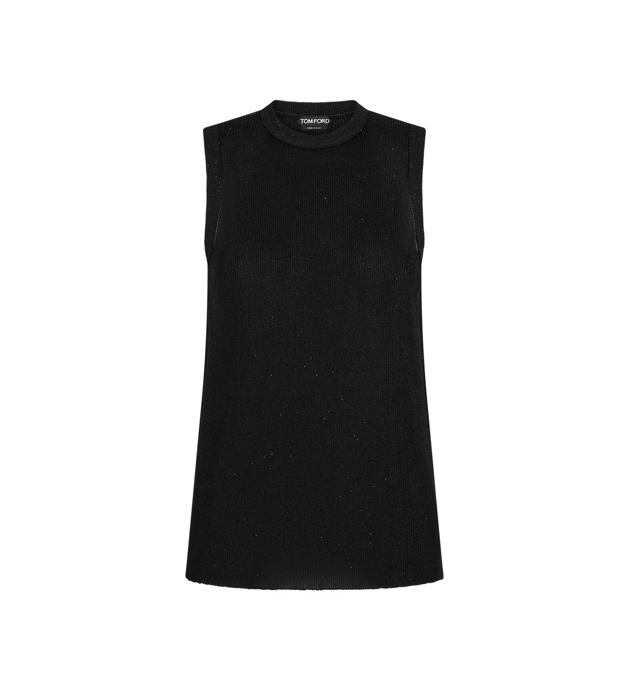 MICRO SEQUINS EMBELLISHED RIB RELAXED TANK image number 0