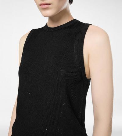 MICRO SEQUINS EMBELLISHED RIB RELAXED TANK image number 1