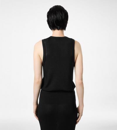 MICRO SEQUINS EMBELLISHED RIB RELAXED TANK image number 4