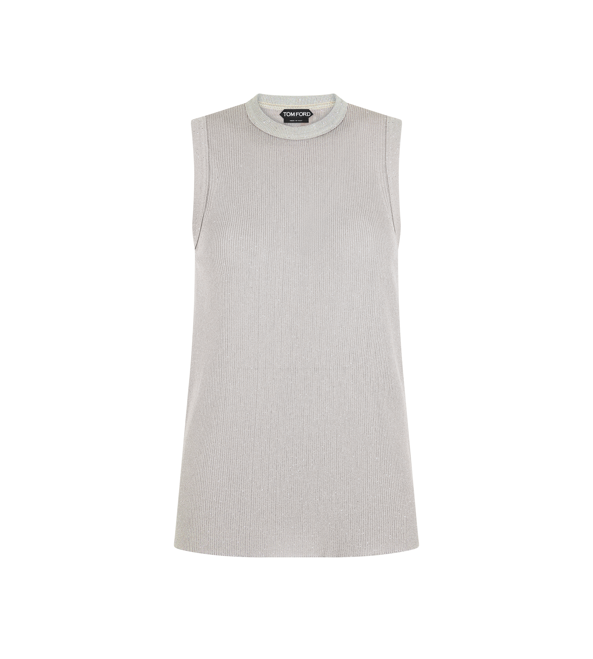 MICRO SEQUINS EMBELLISHED RIB RELAXED TANK