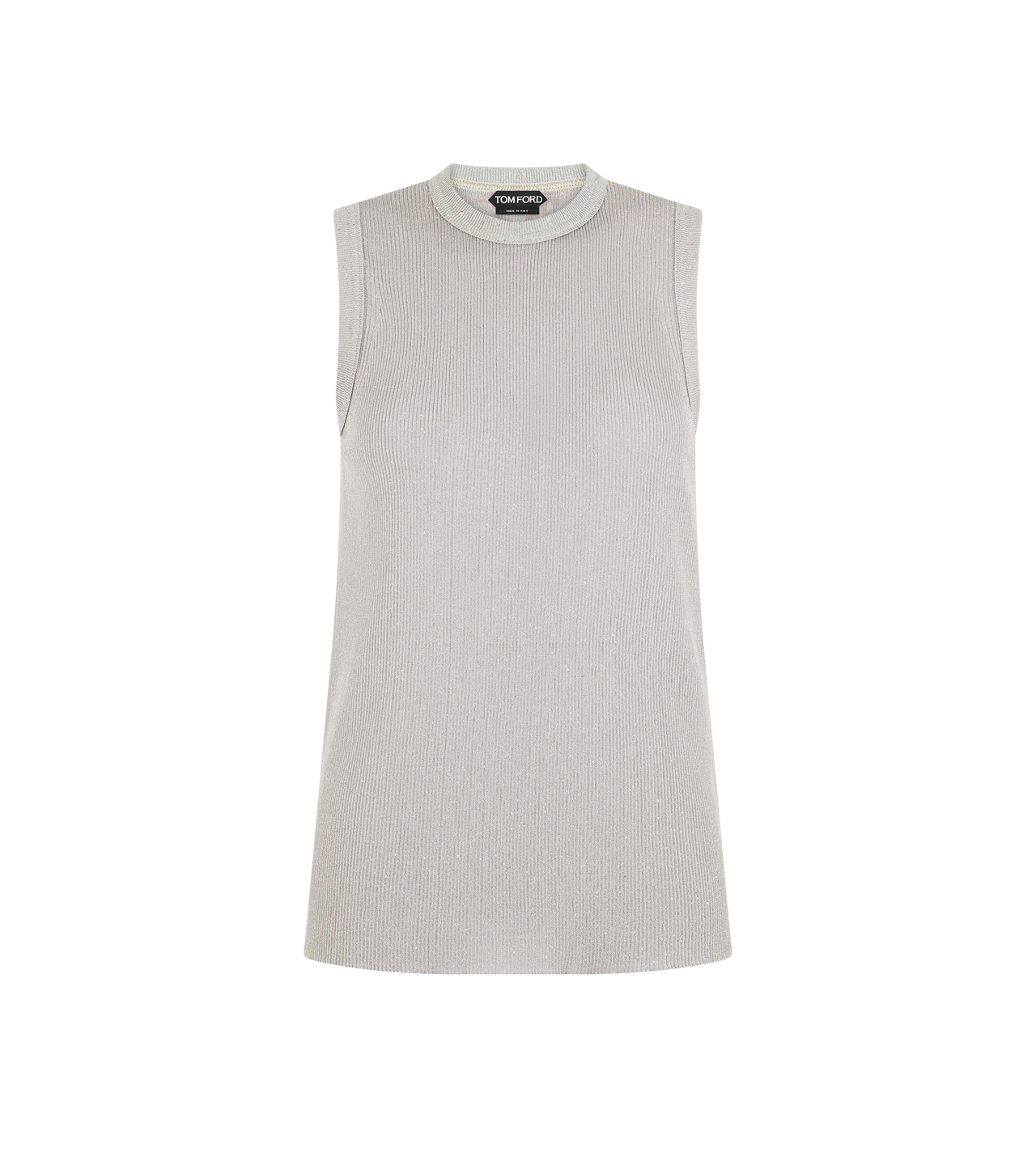 MICRO SEQUINS EMBELLISHED RIB RELAXED TANK image number 0