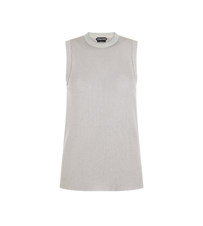 MICRO SEQUINS EMBELLISHED RIB RELAXED TANK image number 0