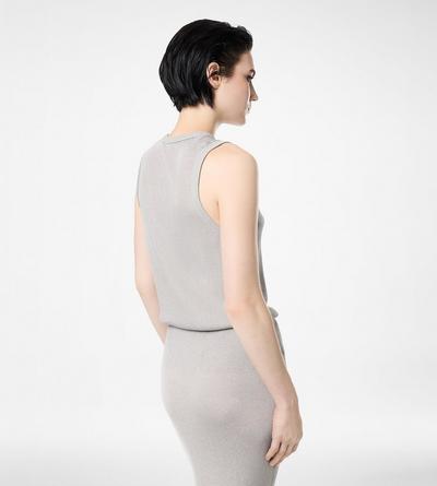 MICRO SEQUINS EMBELLISHED RIB RELAXED TANK image number 4