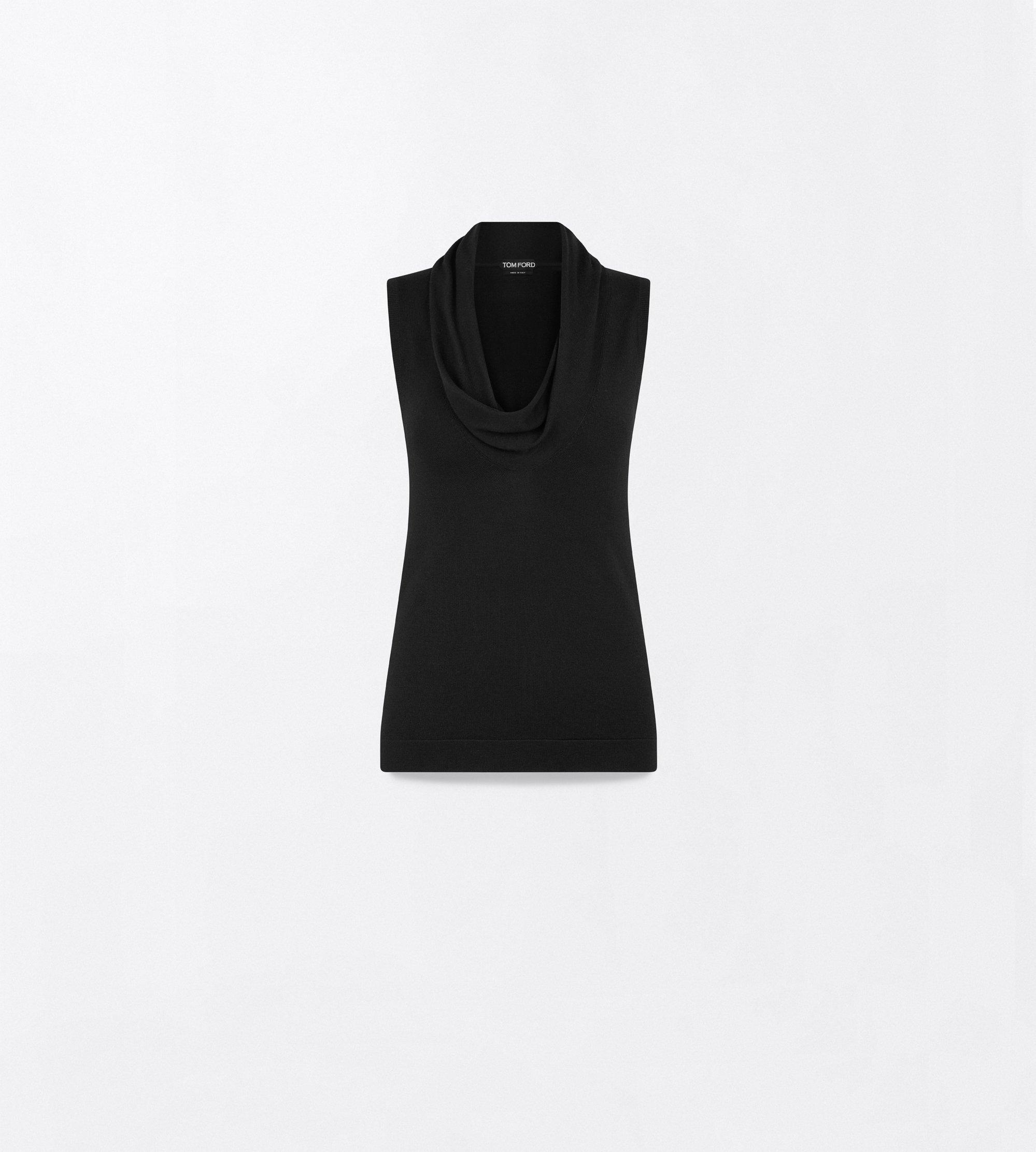 EXTRA FINE MERINO DRAPE NECK TANK TOP
